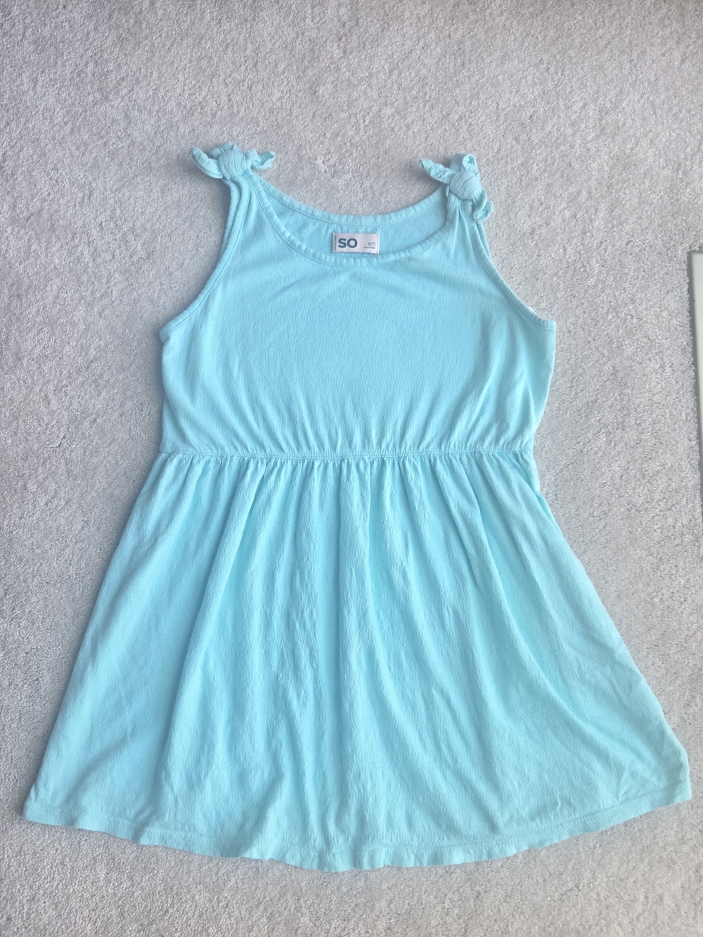 SO Girls' Light Aqua Tie-Shoulder Summer Dress